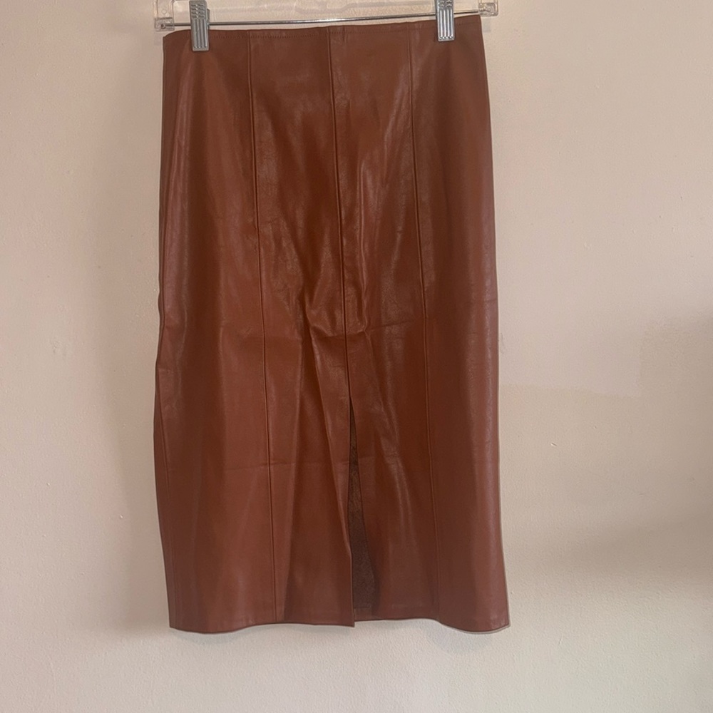 Brand new with tags Mid length leather skirt
